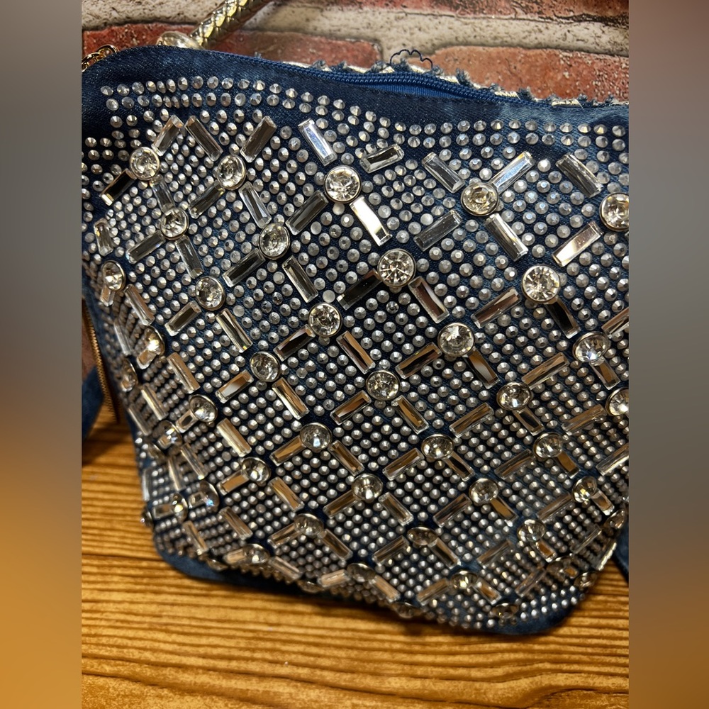 Denim & Rhinestone Handbag - Picture 3 of 14